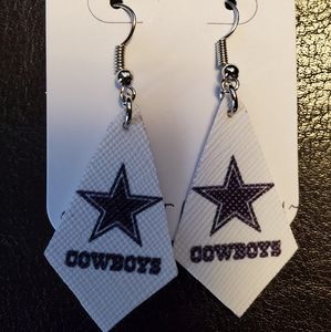 COPY - Faux Leather Earrings-Dallas Cowboys